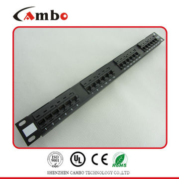 China Fabricante UTP 19 pulgadas rj45 patch panel cat5e patch panel Conozca T568A / B Estándares